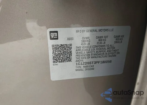 2023 Chevrolet Malibu Fwd 1Lt from USA, damaged, VIN 1G1ZD5ST3PF180056